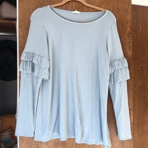 Robin’s Egg Ruffle Sleeve Tunic